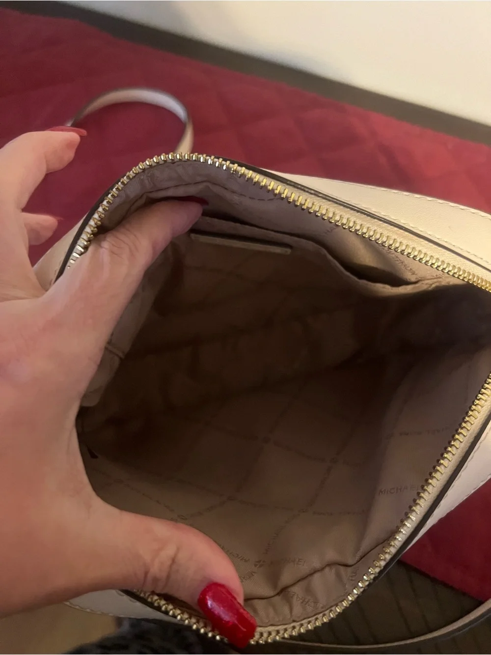 Michael Kors Cream and Gold Signature Crossbody Bag